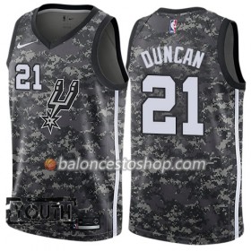 Camiseta Niños NBA San Antonio Spurs Tim Duncan 21 Nike City Edition Negro Swingman